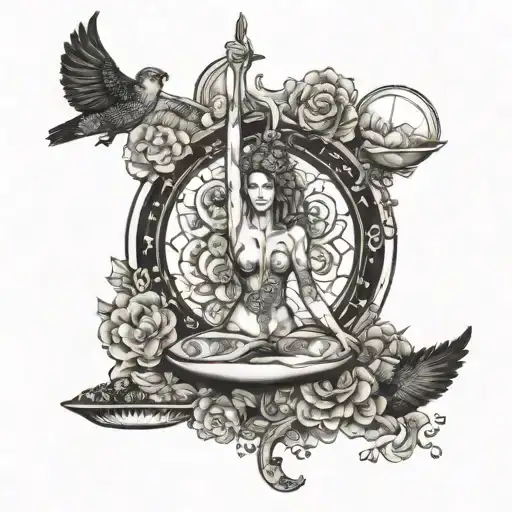 balance mind body and soul tattoo design idea