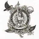 balance mind body and soul tattoo design idea