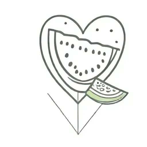 watermelon shaped in a heart shape tattoo design idea
