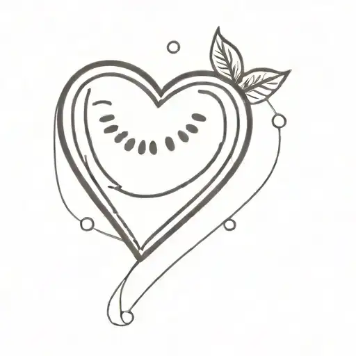watermelon shaped in a heart shape tattoo design idea