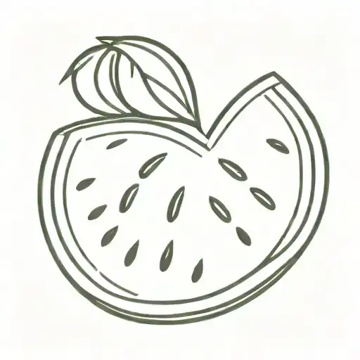 watermelon shaped in a heart shape tattoo design idea