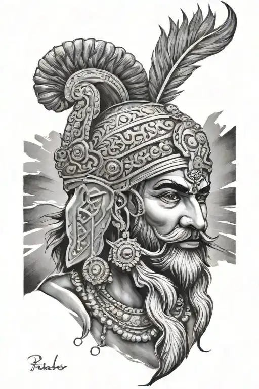 punjabi warrior tattoo design idea