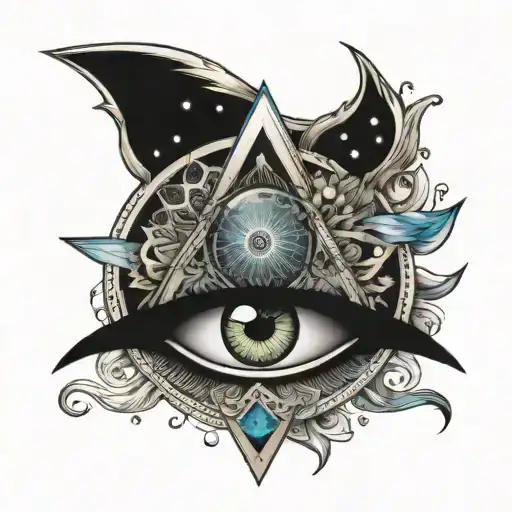 mandala universe third eye tattoo design idea