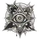 mandala universe third eye tattoo design idea