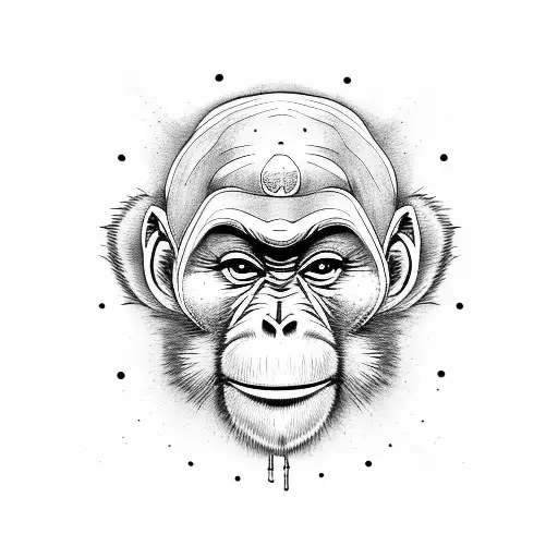 thug monkey tattoo design idea