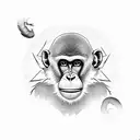 thug monkey tattoo design idea