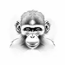 thug monkey tattoo design idea