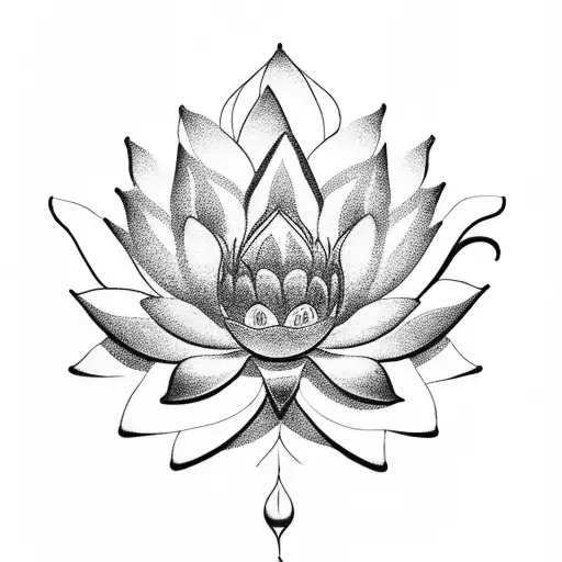 Lotus Flower with the name Lola written in it tattoo design idea
