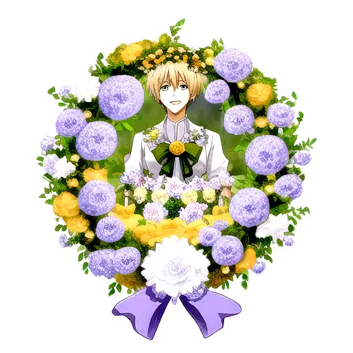 circle wreath flowers with 3 angel for men tattoo design idea