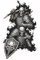 undead army with empty shields tattoo design idea