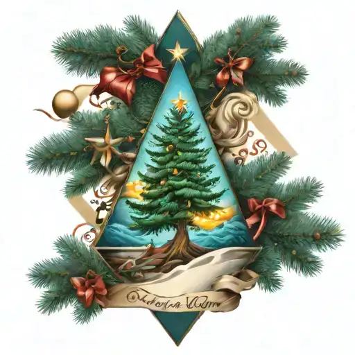 Christmas tree  tattoo design idea