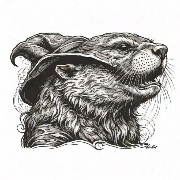 Wizard otter  tattoo design idea