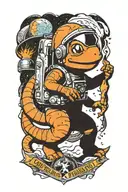 Charmander astronaut  tattoo design idea