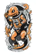 Charmander astronaut  tattoo design idea