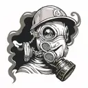 Charmander gas mask tattoo design idea