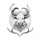 tattoo with bull, scorpio and capricorn tattoo design idea
