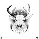 tattoo with bull, scorpio and capricorn tattoo design idea