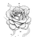 Flowers with the initials, A, and E tattoo design idea