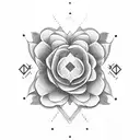 Flowers with the initials, A, and E tattoo design idea