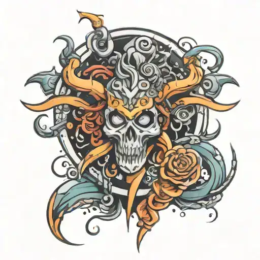 "GAINZTHETIC" in cybersiglism  tattoo design idea