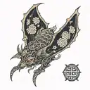 celestial bat tattoo design idea