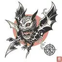 celestial bat tattoo design idea