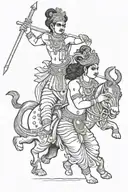 Krishna leading Arjuna tattoo design idea