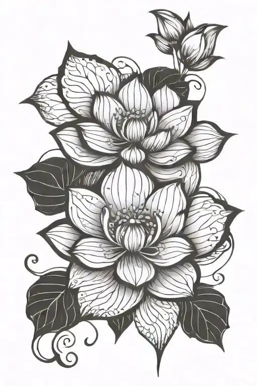 lotus flower blooming strength courage tattoo design idea