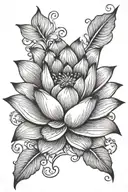 lotus flower blooming strength courage tattoo design idea