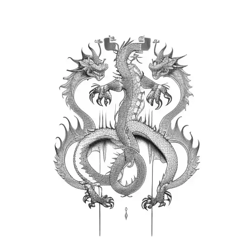 Dragon cross tattoo design idea