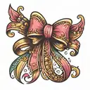 bow sparkle girly tattoo design idea