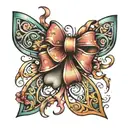 bow sparkle girly tattoo design idea