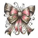 bow sparkle girly tattoo design idea