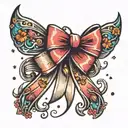 bow sparkle girly tattoo design idea