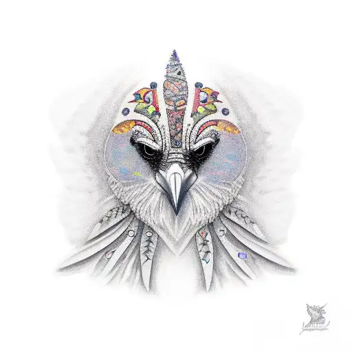 crow with opal tattoo design idea