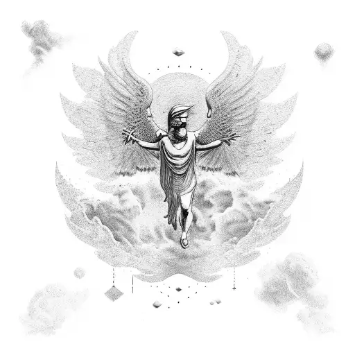 Icarus falling tattoo design idea