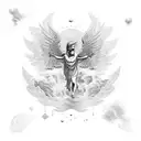 Icarus falling tattoo design idea