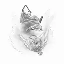 Icarus falling tattoo design idea