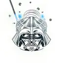 Anakin Skywalker and Darth Vader with lightsabers tattoo design idea