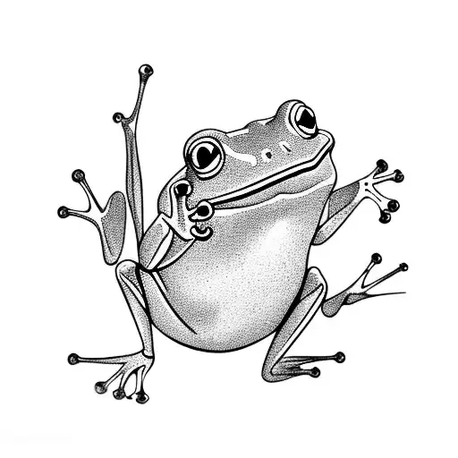 frog dancing disco tattoo design idea