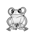 frog playing clarinet tattoo design idea