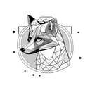 fox playing flute tattoo design idea