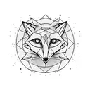 fox playing flute tattoo design idea
