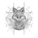 fox playing flute tattoo design idea