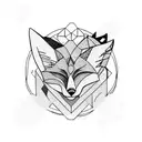 fox playing flute tattoo design idea