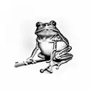 frog playing clarinet tattoo design idea