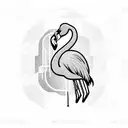 flamingo playing guitar tattoo design idea
