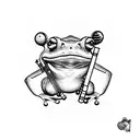 frog playing clarinet tattoo design idea