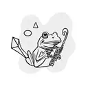 frog playing clarinet tattoo design idea