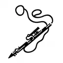 Snake playing clarinet tattoo design idea